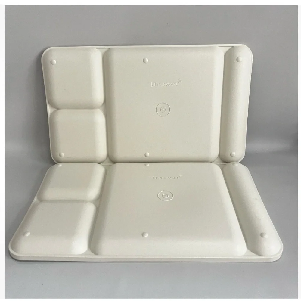 Tupperware Cream Divided Trays Set 8 Vintage 1535 Divided Trays  Lunch TV Dinner